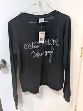Freeze Black 'Dear Santa, Define Good.' Crewneck Sweater